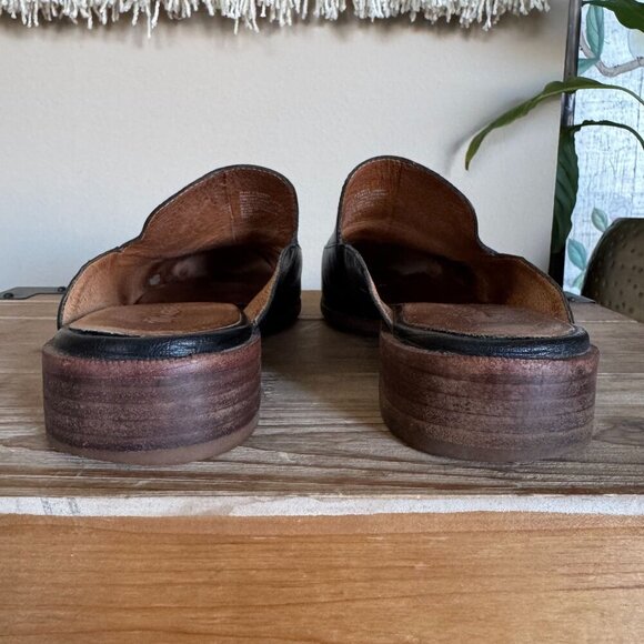 Madewell The Frances Black Leather Almond Toe Slip On Flat Loafer Mule Size 8.5 - Picture 11 of 15